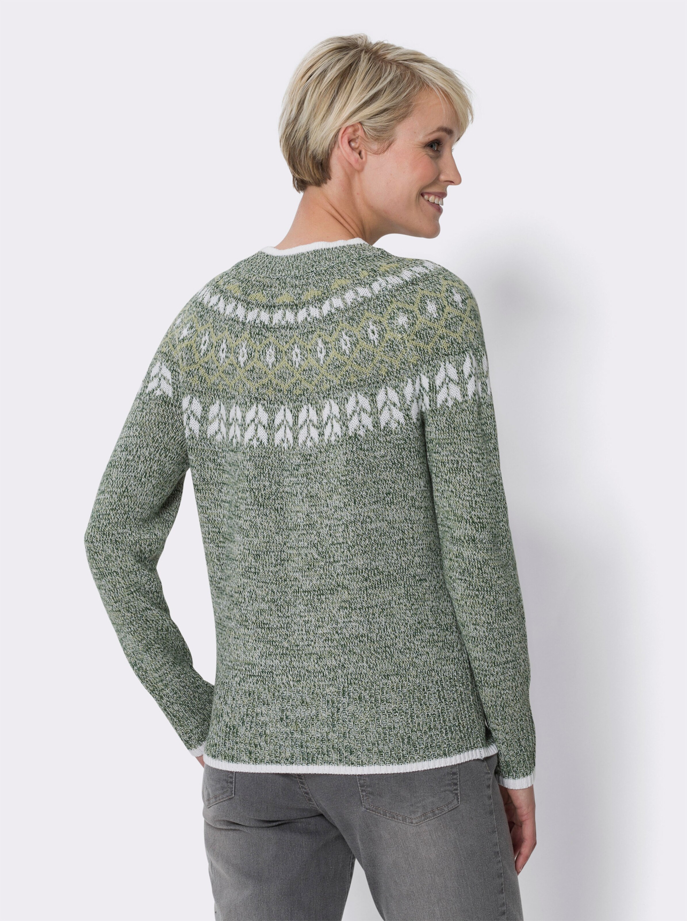 Norwegerpullover in Melange-Optik