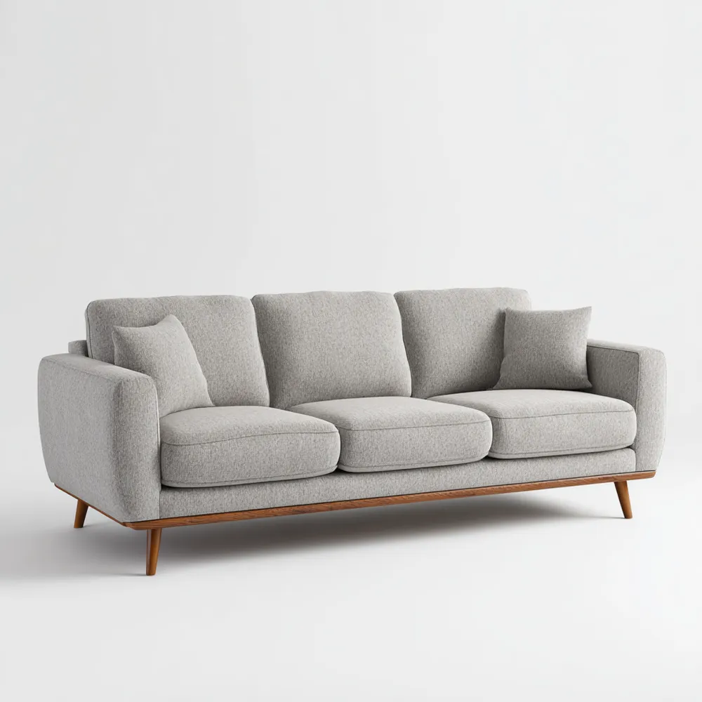 3-Sitzer-Sofa 210x85x90 cm Stoffpolsterung – Hellgrau – Skandinavische