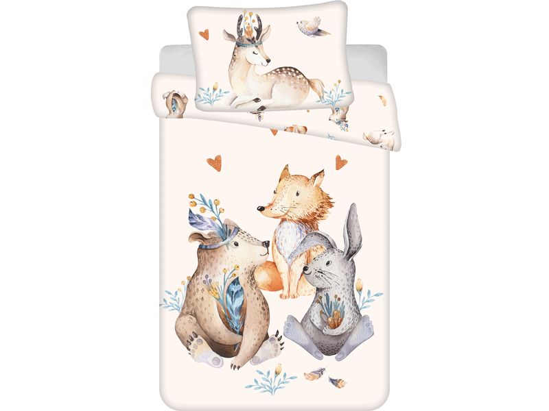 Jerry Fabrics Kinderbettwäsche Woodland 100 x 135 cm   40 x Bettwäscheset für ein kleineres Kinderbett