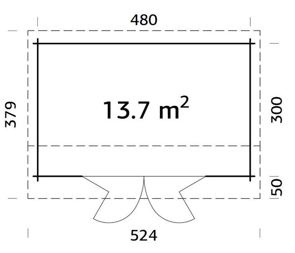 Palmako Gartenhaus Ines, ca. B524/H249/T379 cm