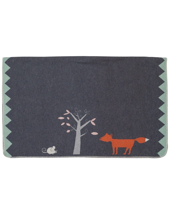 Decke JUWEL FUCHS (140x100cm) in grau