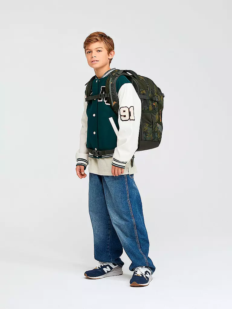 SATCH Schulrucksack Satch Match Jurassic Jungle dunkelgrün
