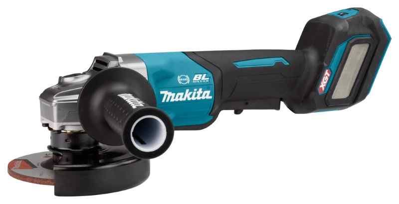 Makita GA029GM201 40 V Max Haakse slijper 125 mm 4,0 ah accu (2 st), snellader, in mbo,x met veiligheidsschakelaar
