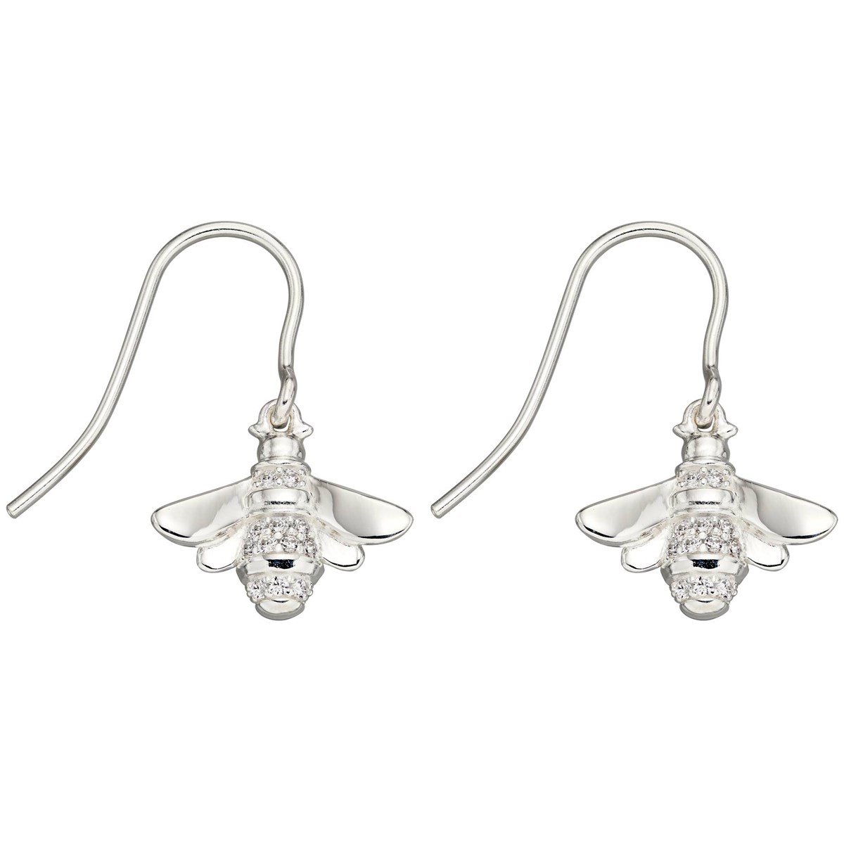 Boucle d'oreille abeille en argent 925/1000