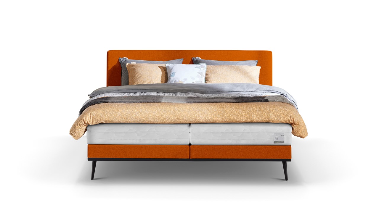 Boxspring Viggo met Silver Pocket Deluxe Foam matras adore goud