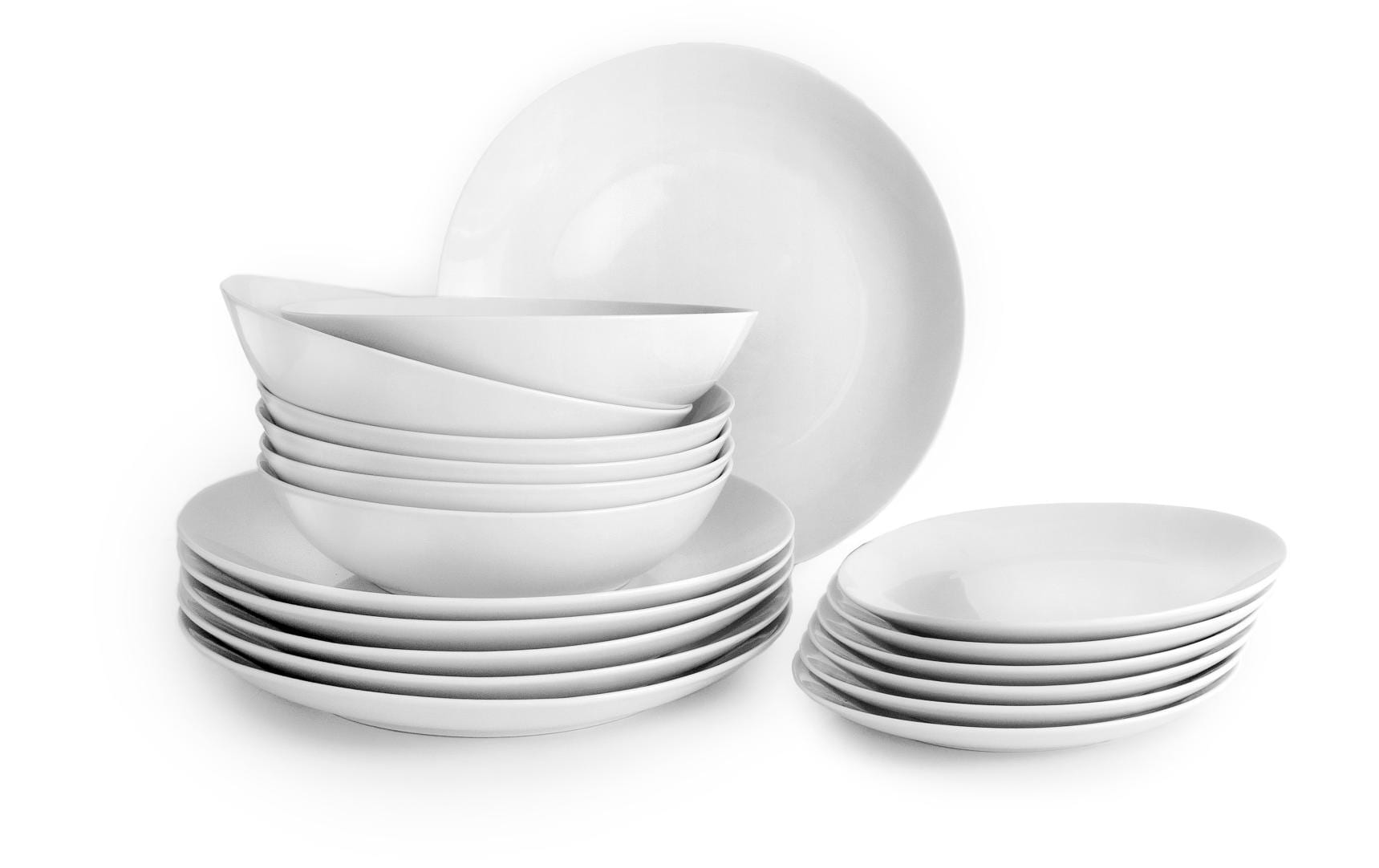 Teller-Set Bolonia 19.1+20.4+27 cm 18 Stück, WeissSet bestehend aus 18 Teilen in Bologna Weiss