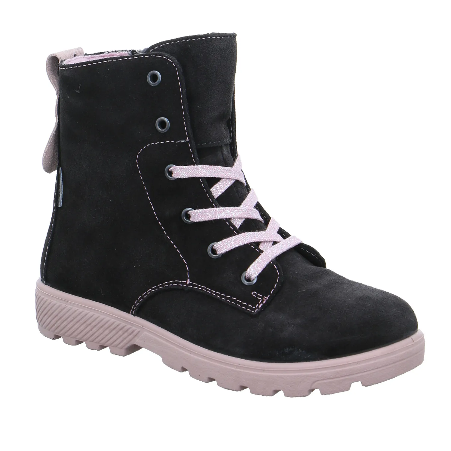RICOSTA Mädchen-Winter-Bottine Grau Leder  Schaftstiefel