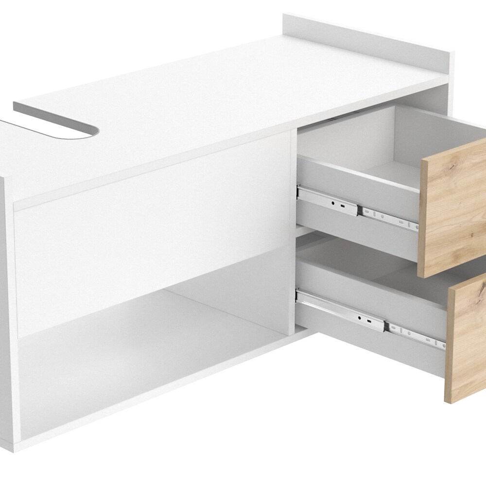 Vicco Waschtischunterschrank Alf 105 x 45 cm, Weiß Artisan Eiche, Badezimmer