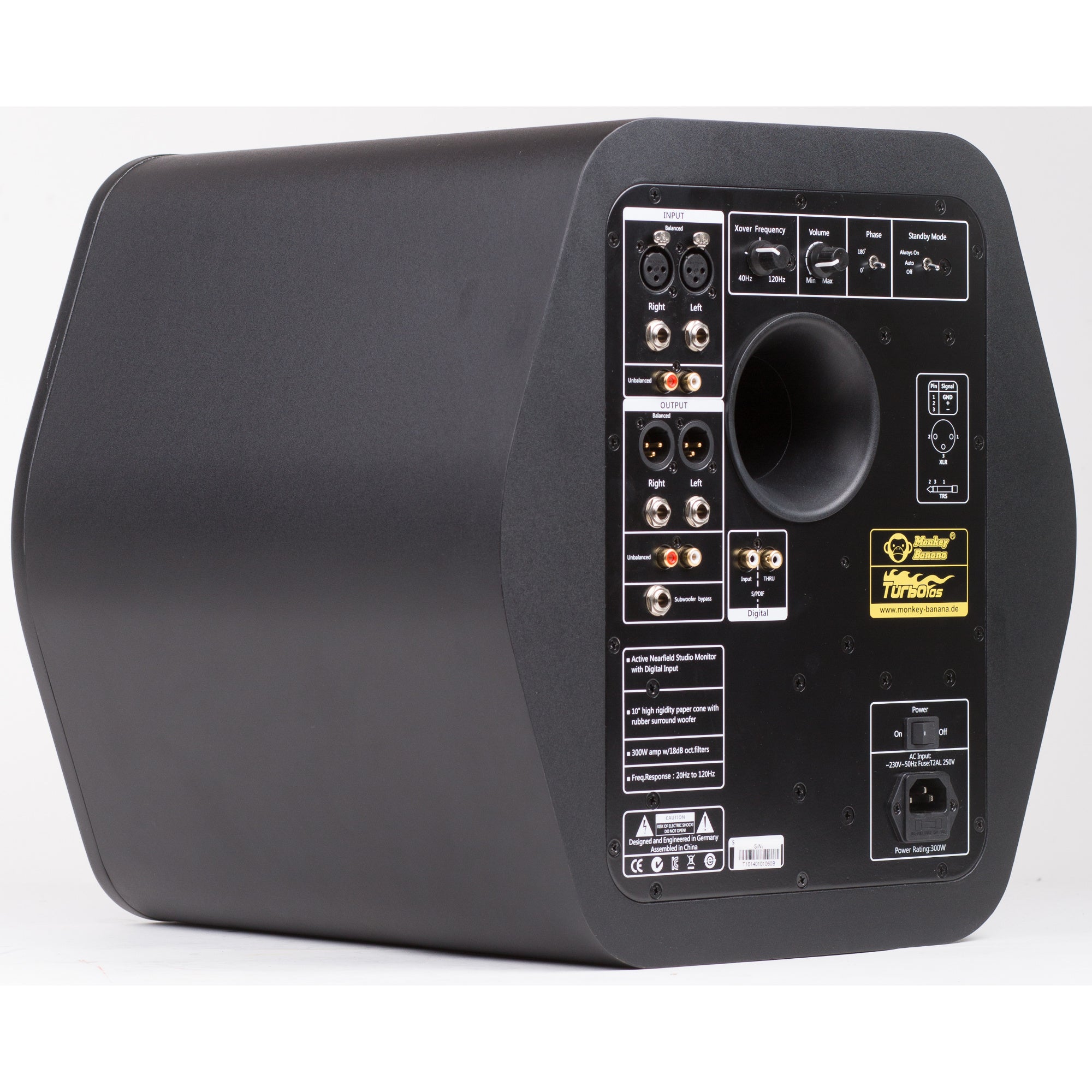 Monkey Banana Turbo 10s actieve studiosubwoofer zwart (per stuk)