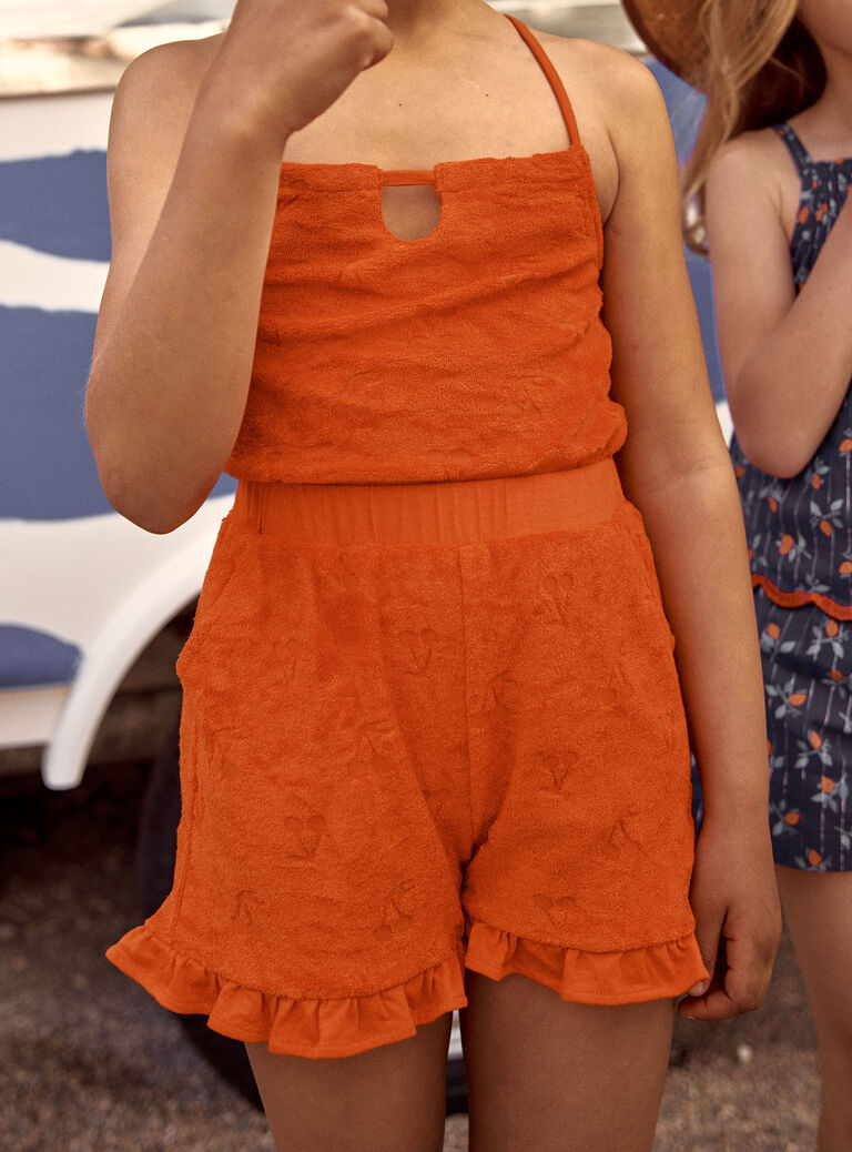 Short orange en éponge