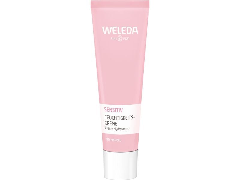 WELEDA Feuchtigkeitscrème Mandel Sensitive 30 ml Natürliche, parfümfreie Creme beruhigt sensible Haut und spendet Feuchtigkeit