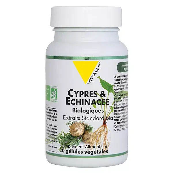 Vit'all+ Extratos Padronizados de Cipreste e Equinácea Orgânicos - 30 Cápsulas Vegetais