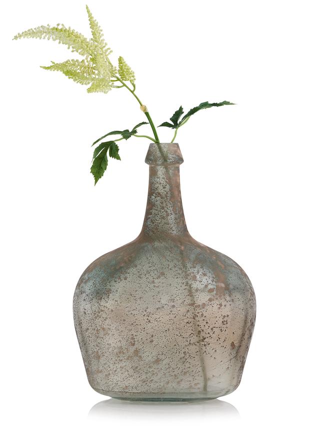 Glasvase Antikfinish mit Astilbe, 38 cm