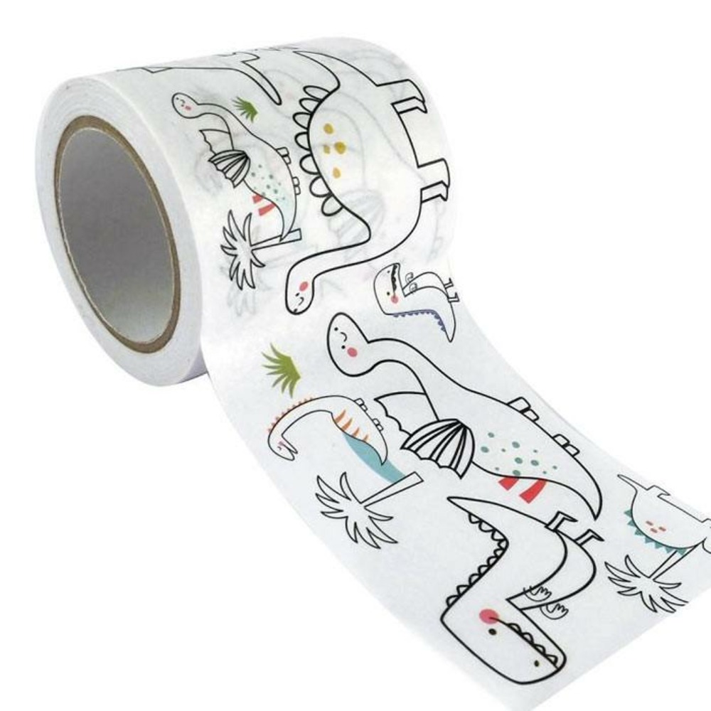 Masking tape large à colorier - dinosaures 4,6 cm x 5 m
