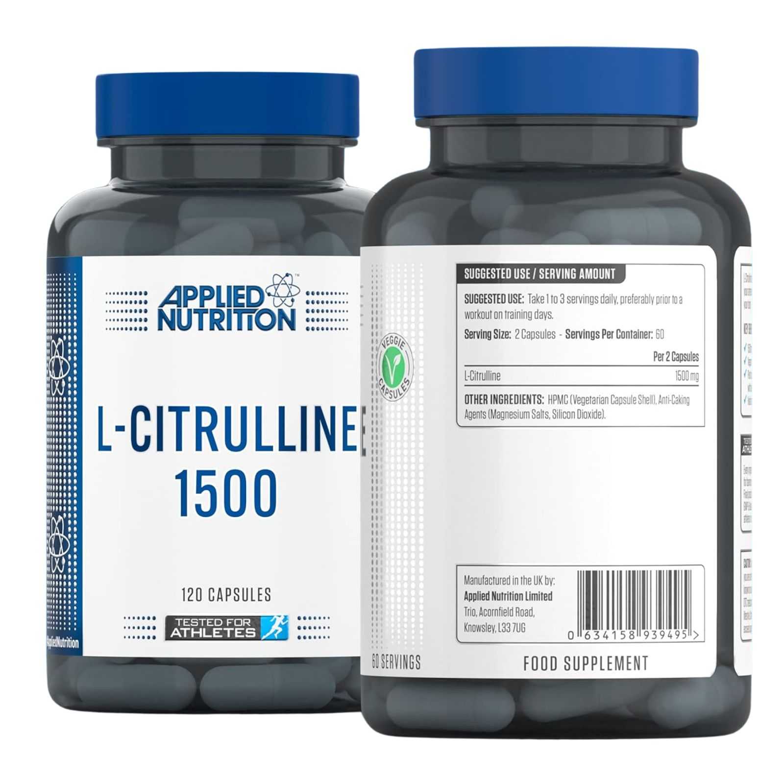 Applied Nutrition L-citrulina 1500 em 120 cápsulas