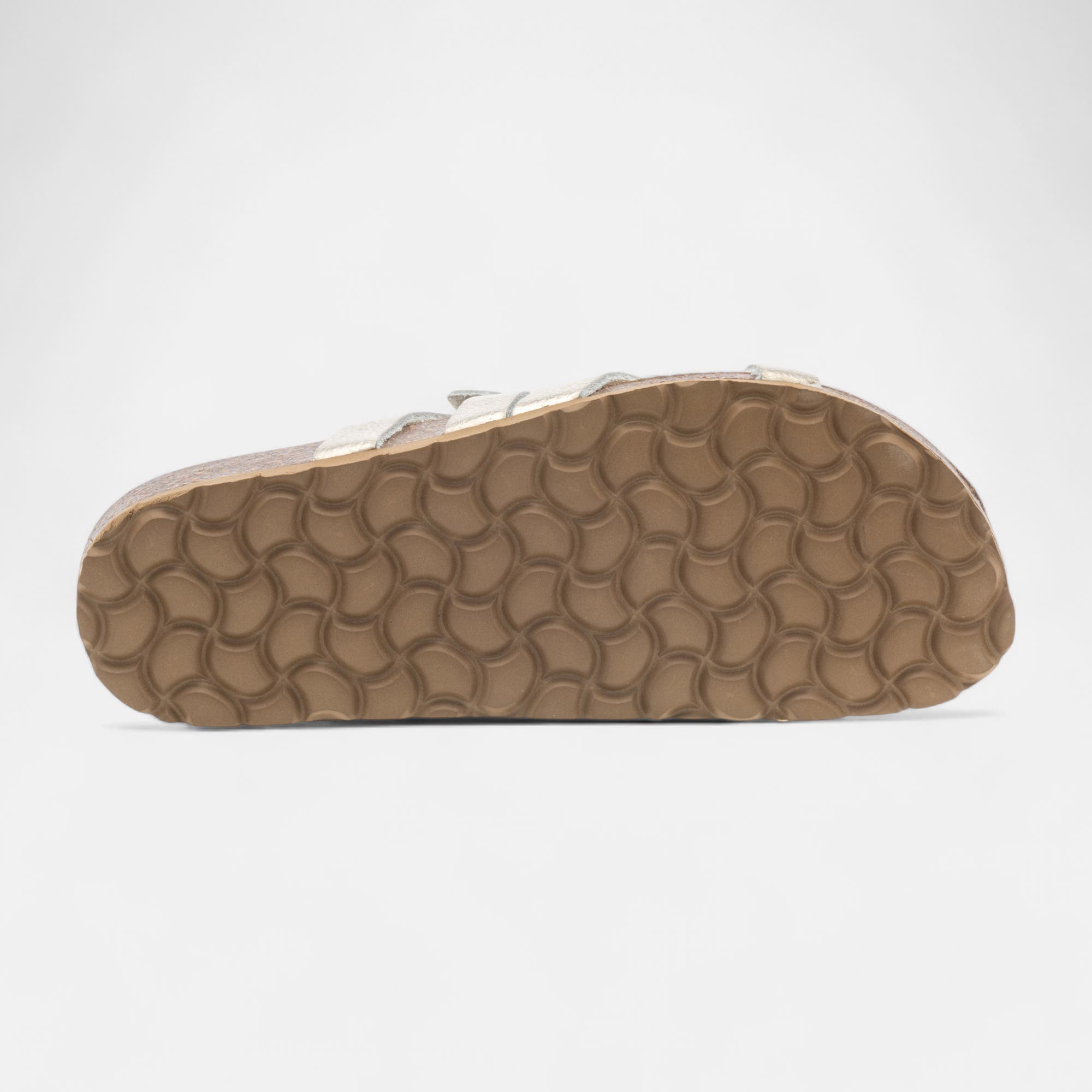 Mules semelle liège Femme en cuir or