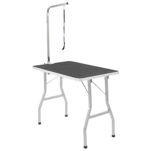 Mesa de tosa profissional elevada com um braço para cães.
