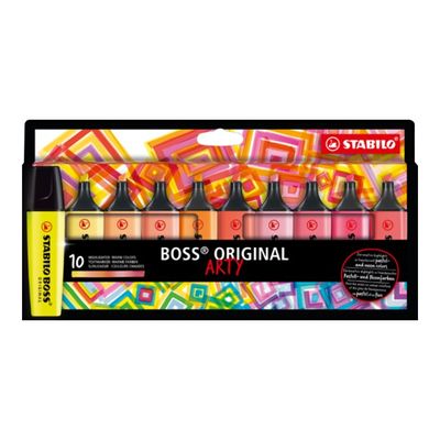 STABILO BOSS ORIGINAL ARTY - Pack de 10 surligneurs - couleurs chaudes assorties