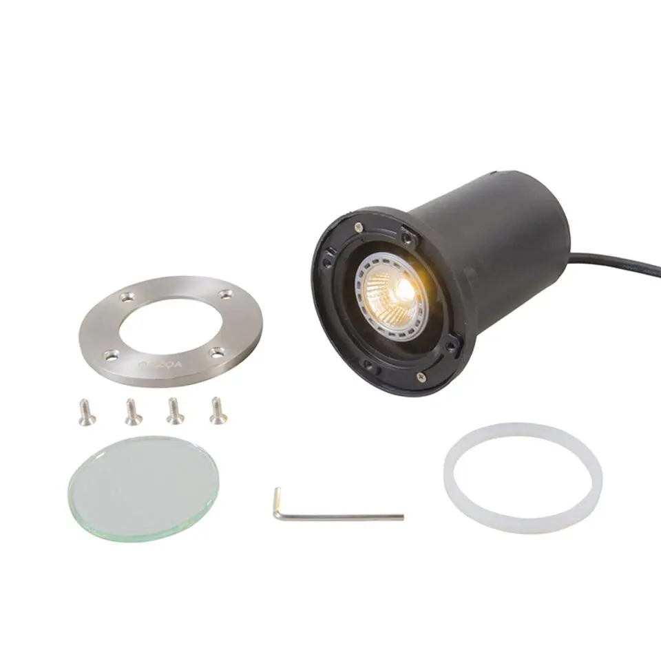 Qazqa grondspots basic zilverkleurig gu10