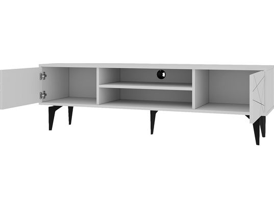 CONCEPT1 - Meuble TV Brendon blanc 160 x 29,6 x h48,2 cm