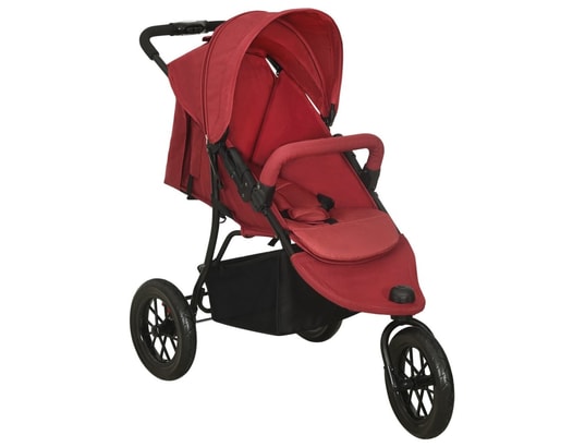 VIDAXL - Poussette pour bébé rouge acier