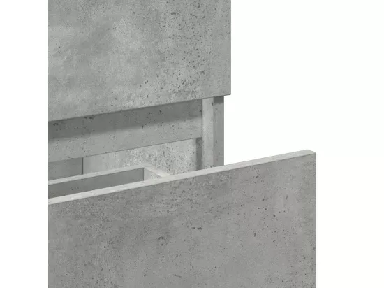 Armoire de bain avec miroir gris béton bois d'ingénierie