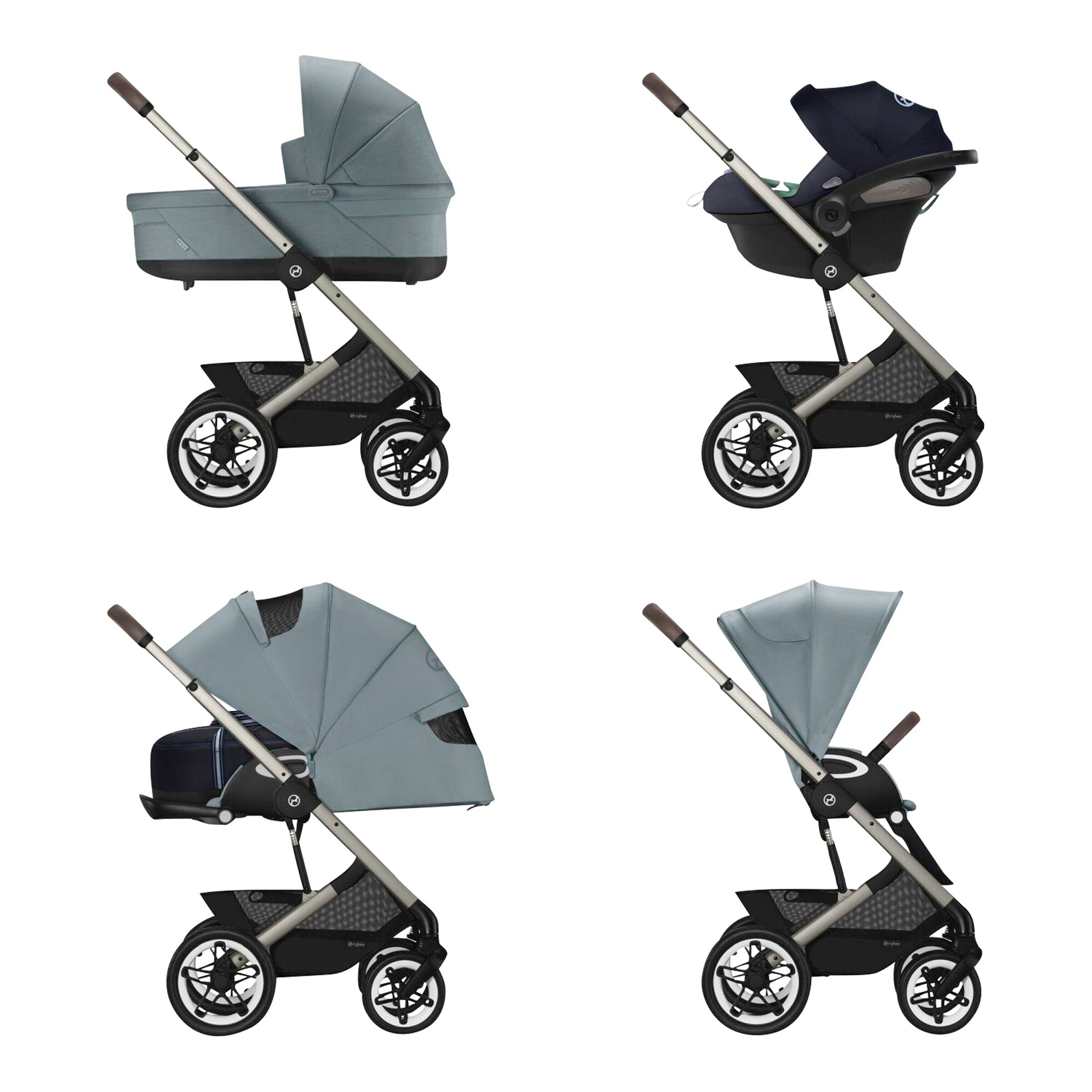 Cybex - GOLD Kinderwagen Talos S Lux taupe / sky blue
