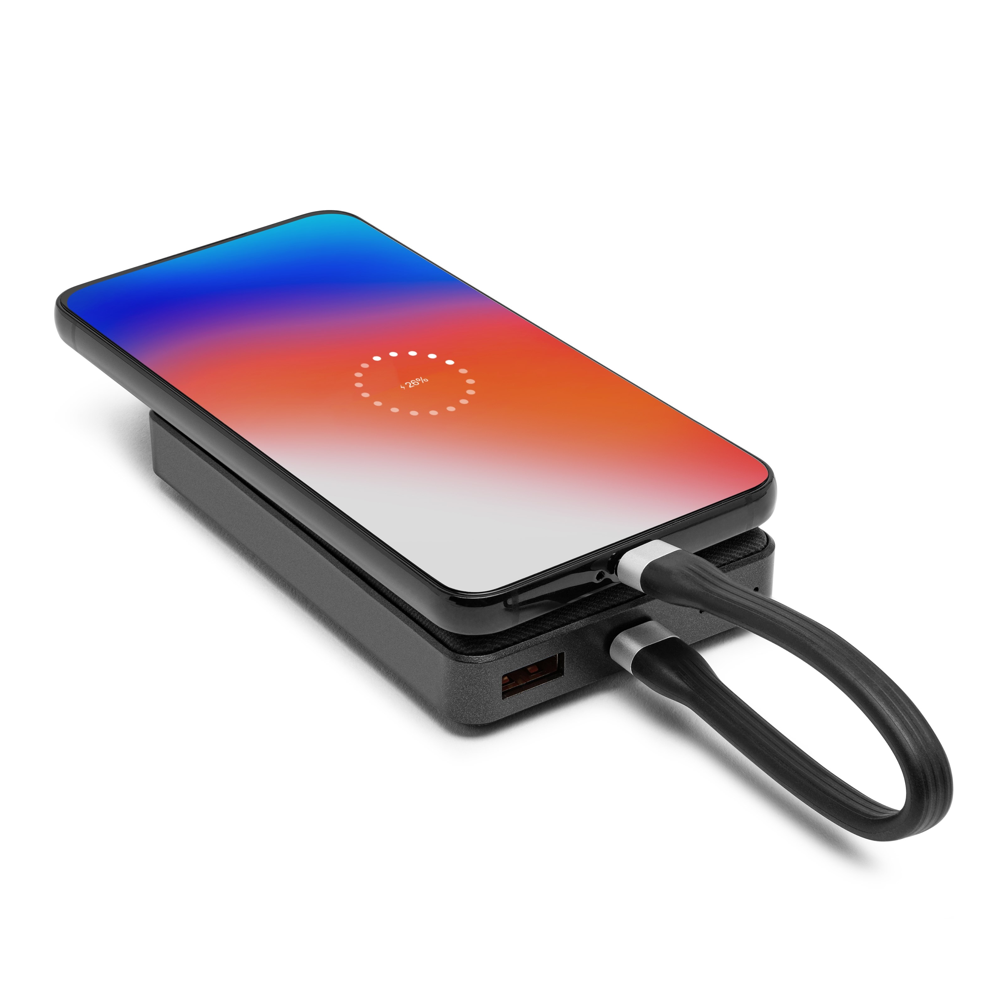 Linocell Flat USB-C-kabel 13 cm Svart
