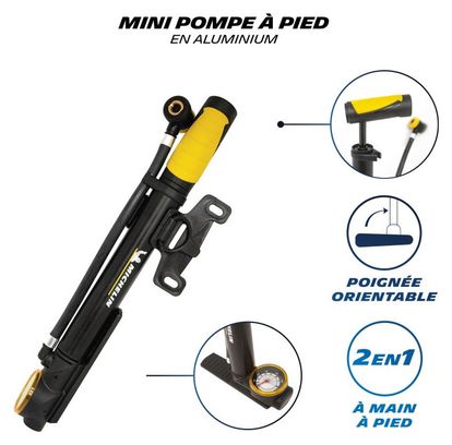 Mini pompe Michelin 2 en 1 pied/main