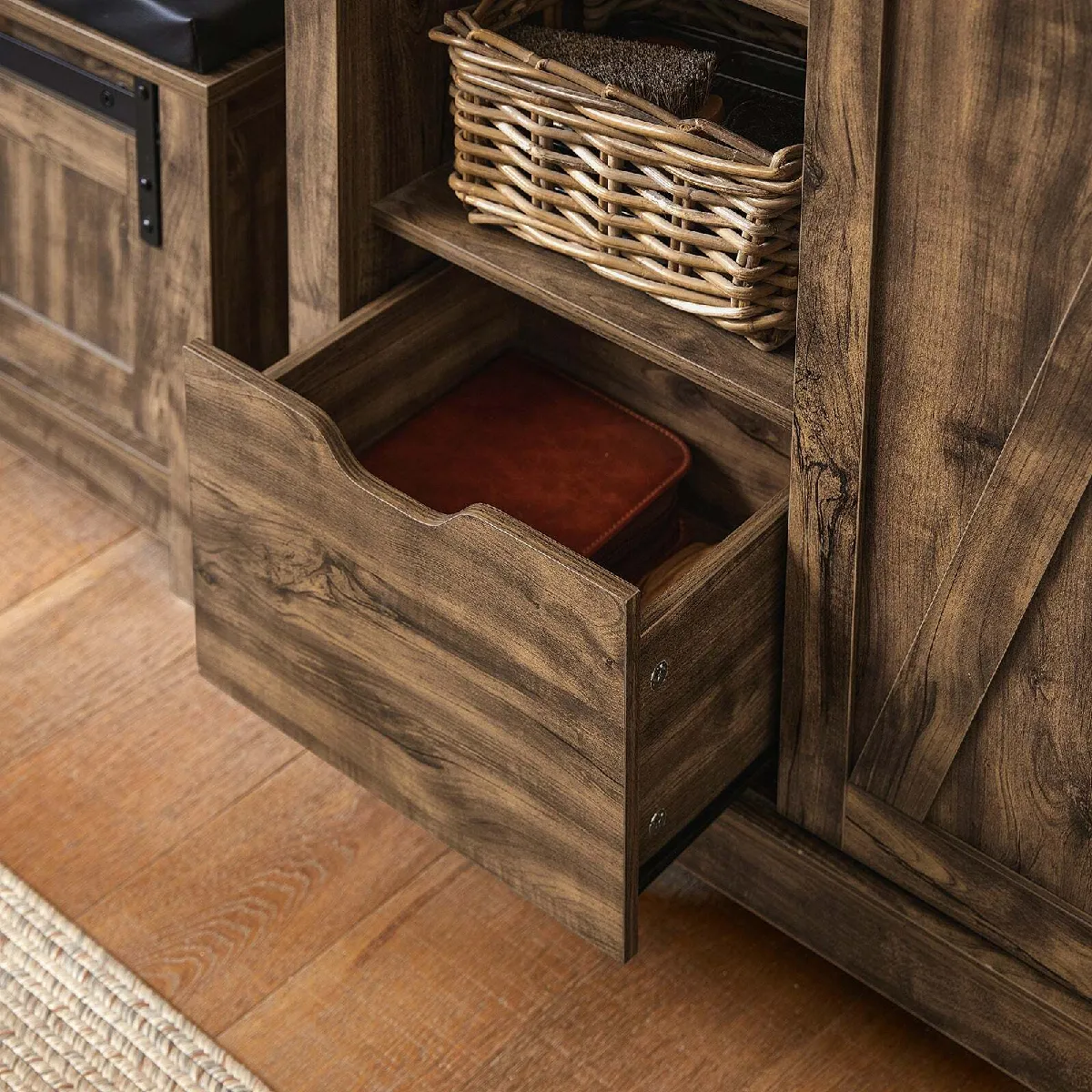 SoBuy Commode à chaussures avec porte coulissante