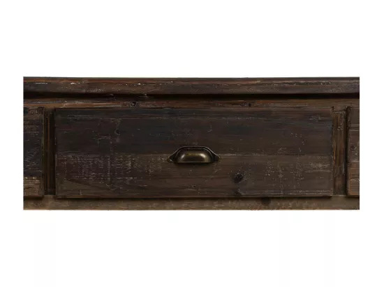 Hall en bois vieilli avec 3 tiroirs et 1 étagère 184,5x50x86,8