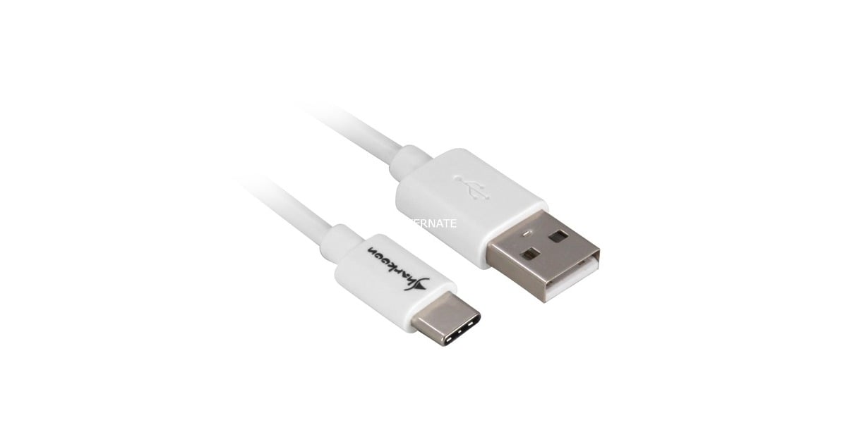 SharkoonUSB-A 2.0 - USB-C kabel  (Wit, 3 meter)