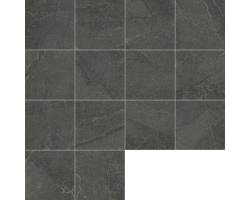 FLAIRSTONE porseleinen terrastegel Canyon Black gerectificeerde rand 60 x 60 x 2 cm