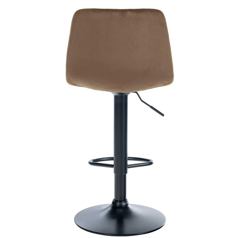 CLP Barkruk Divo zwart Frame - Fluweel - bruin