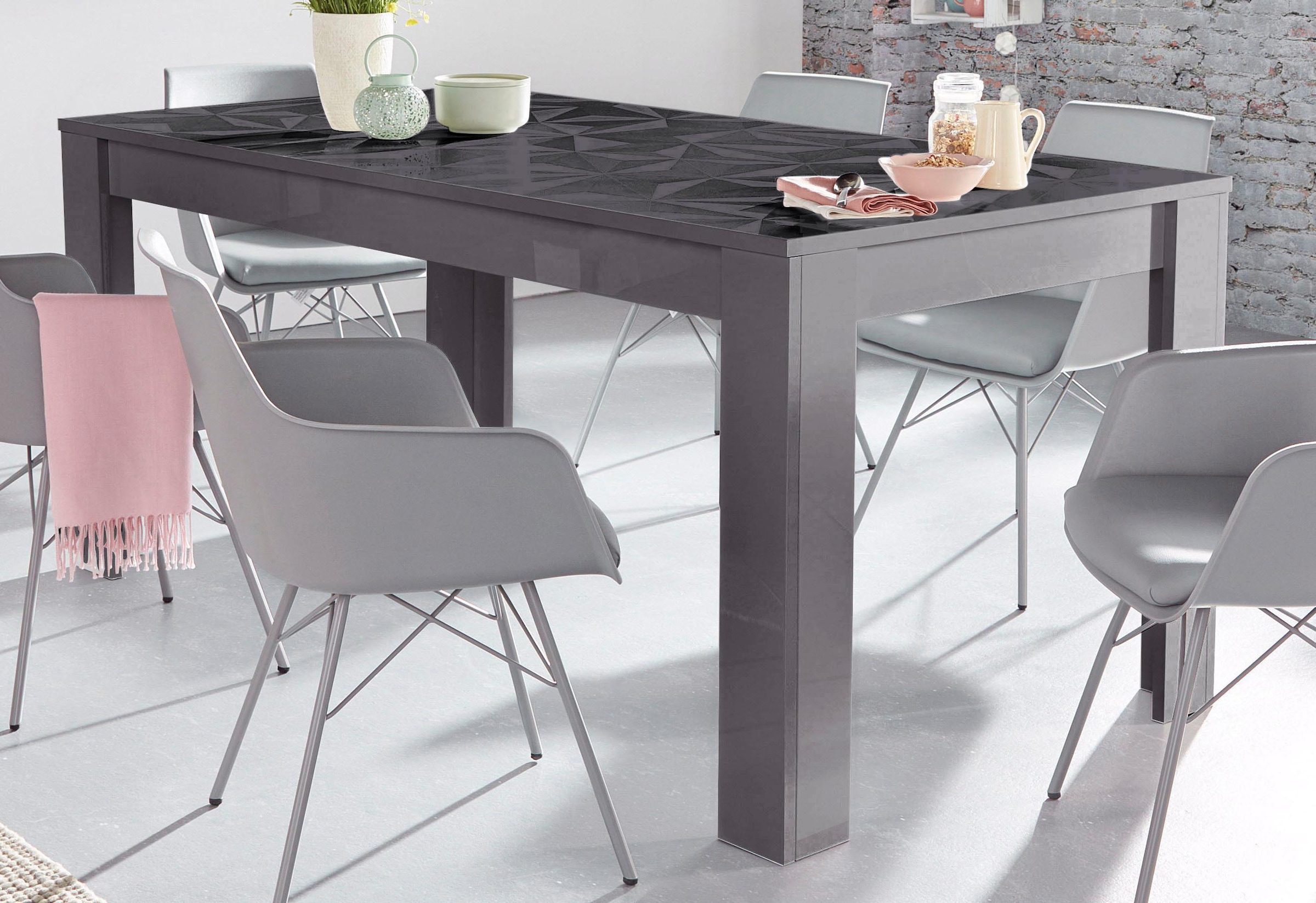 INOSIGN Esstisch »Prisma 180x90 cm, Küchentisch, Esszimmertisch, rechteckig« Tischplatte Stärke 22 mm u. mit elegantem Siebdruck, Farbauswahl