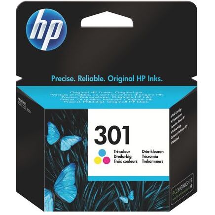 HP 301 Cartouche 3 couleurs Cyan, Jaune et Magenta, pour imprimante jet d'encre