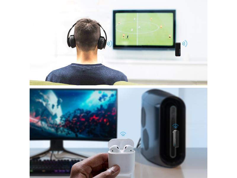 4smarts Sender B9 Audioadapter mit ausklappbarem 3.5-mm-Doppelanschluss
