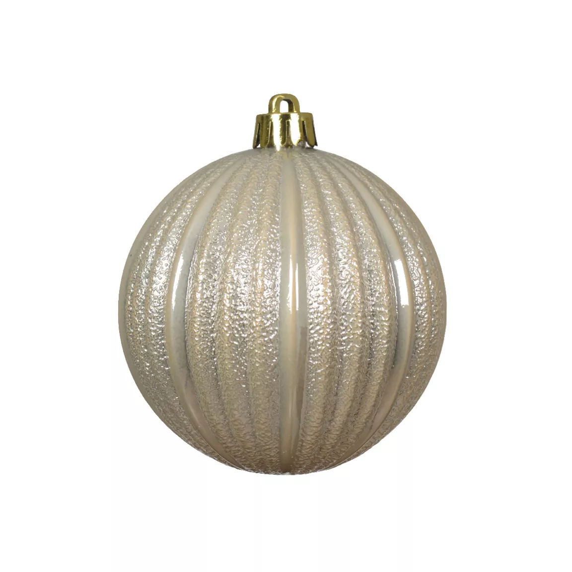Lot de 6 boules de Noël (D80 mm) Glamour Perle
