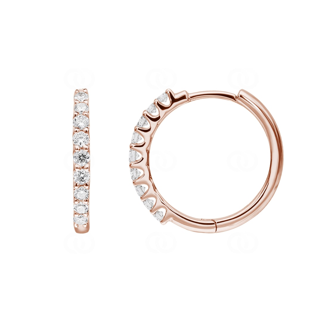 0.34 Karat Diamant-Kreolen 750/18 K Roségold