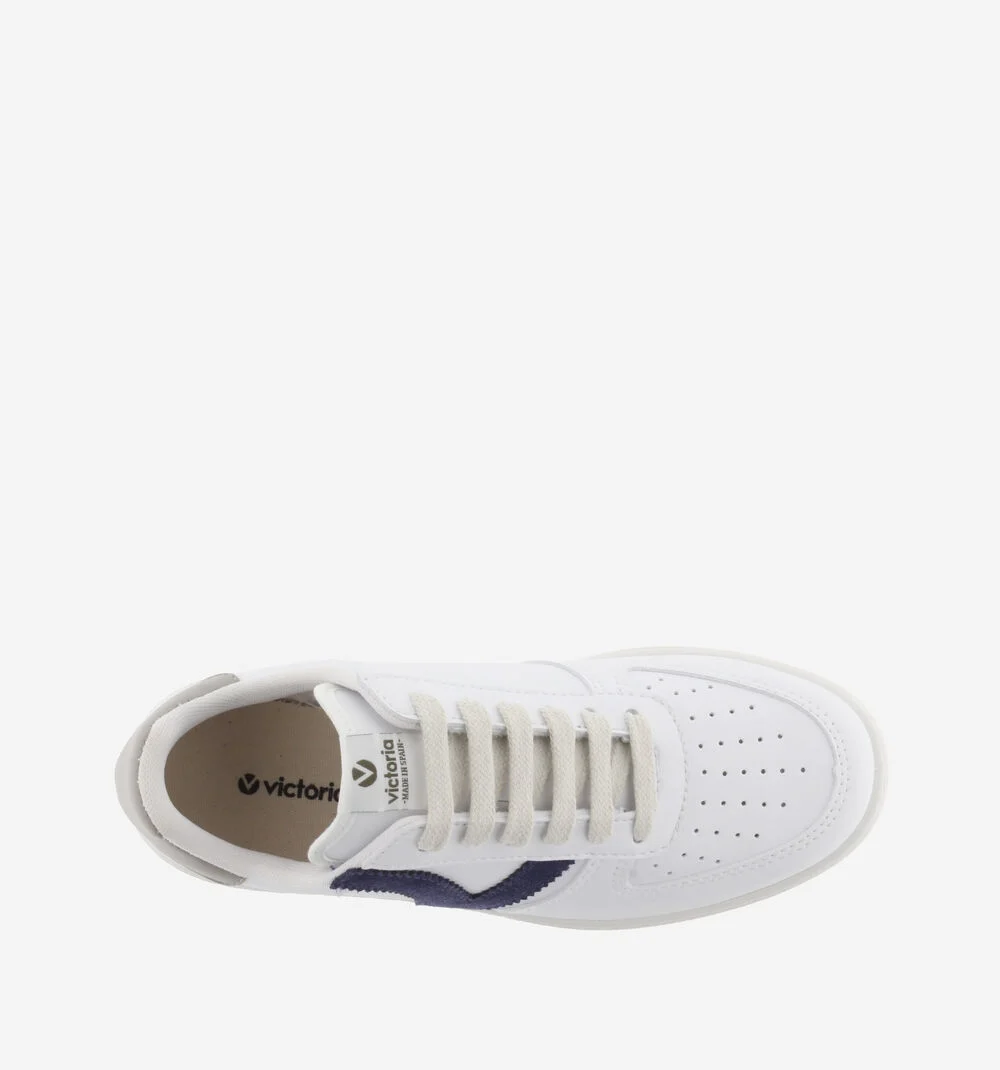MADRID EFFET CUIR CONTRASTANT Baskets sport unisexe NAVY