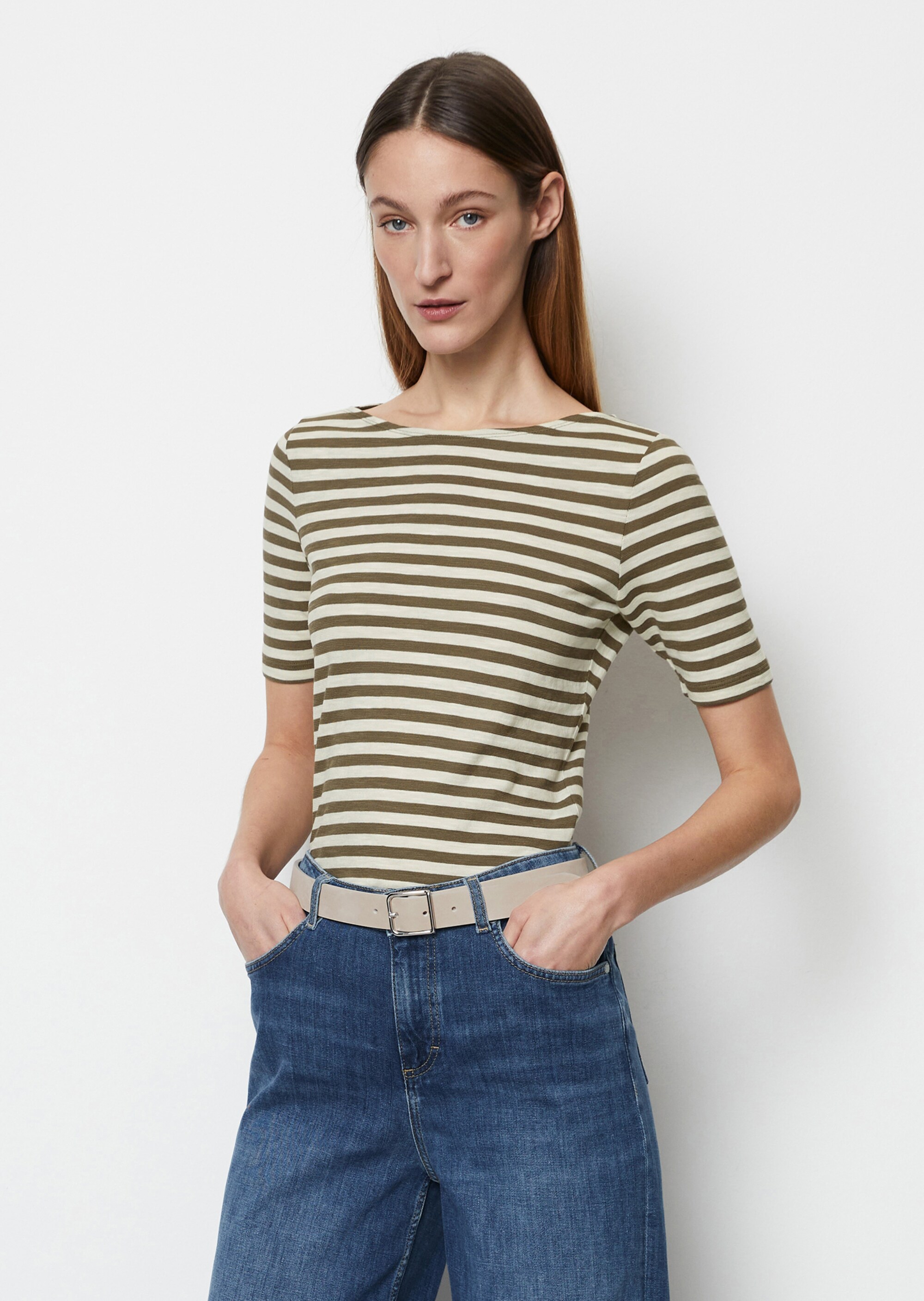 Gestreiftes T-Shirt slim aus Organic Cotton-Jersey