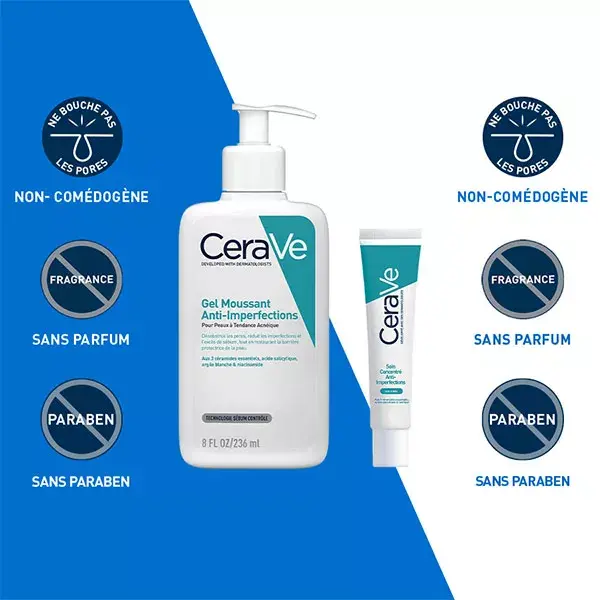 Rotina CeraVe Anti-Acne: Gel Espumante Anti-Acne 236ml e Concentrado Anti-Acne 40ml