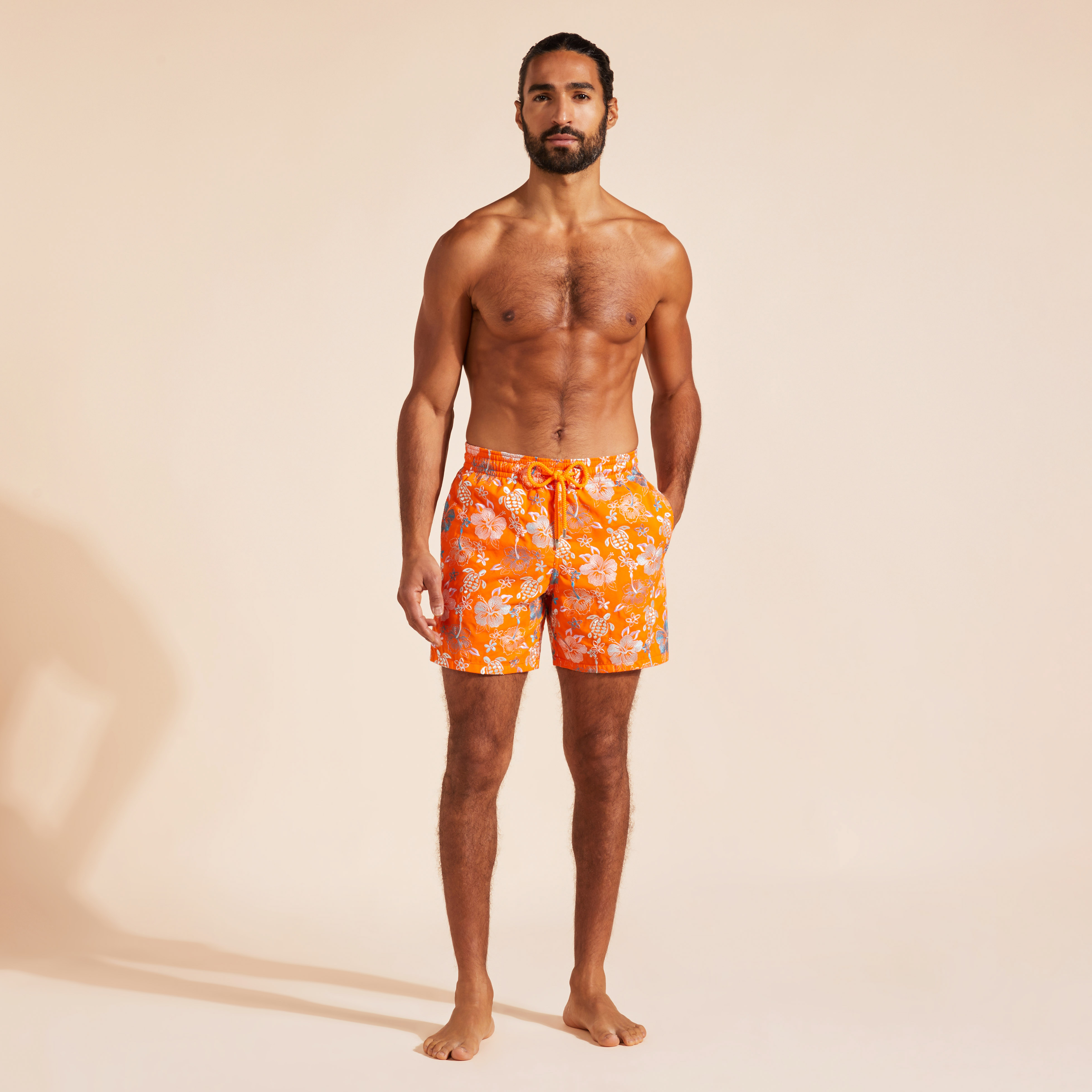 Maillot de Bain Homme Brodé Tropical Turtles | Short de Bain Homme Vilebrequin