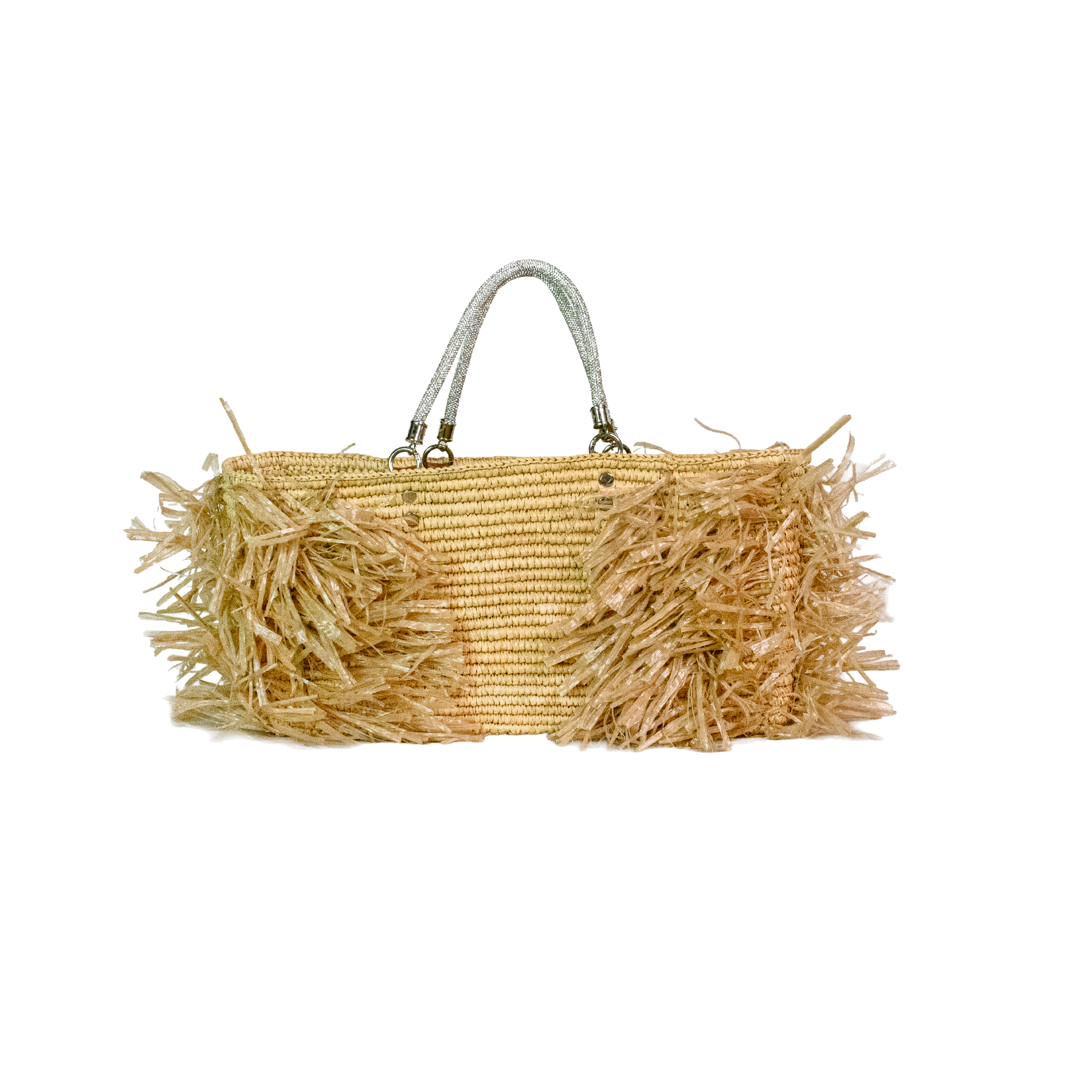 Sac cabas maxi structuré à franges