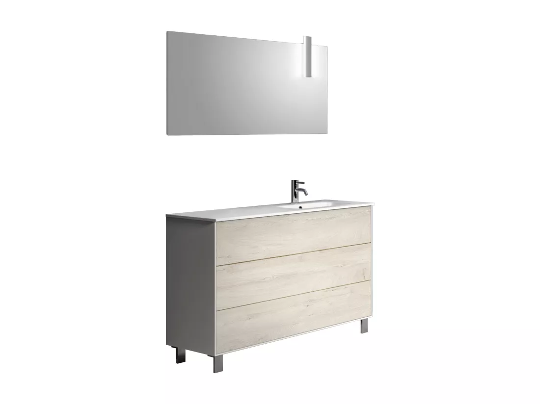 Ensemble de salle de bain vasque DX 4 pièces IGEA chêne alaska