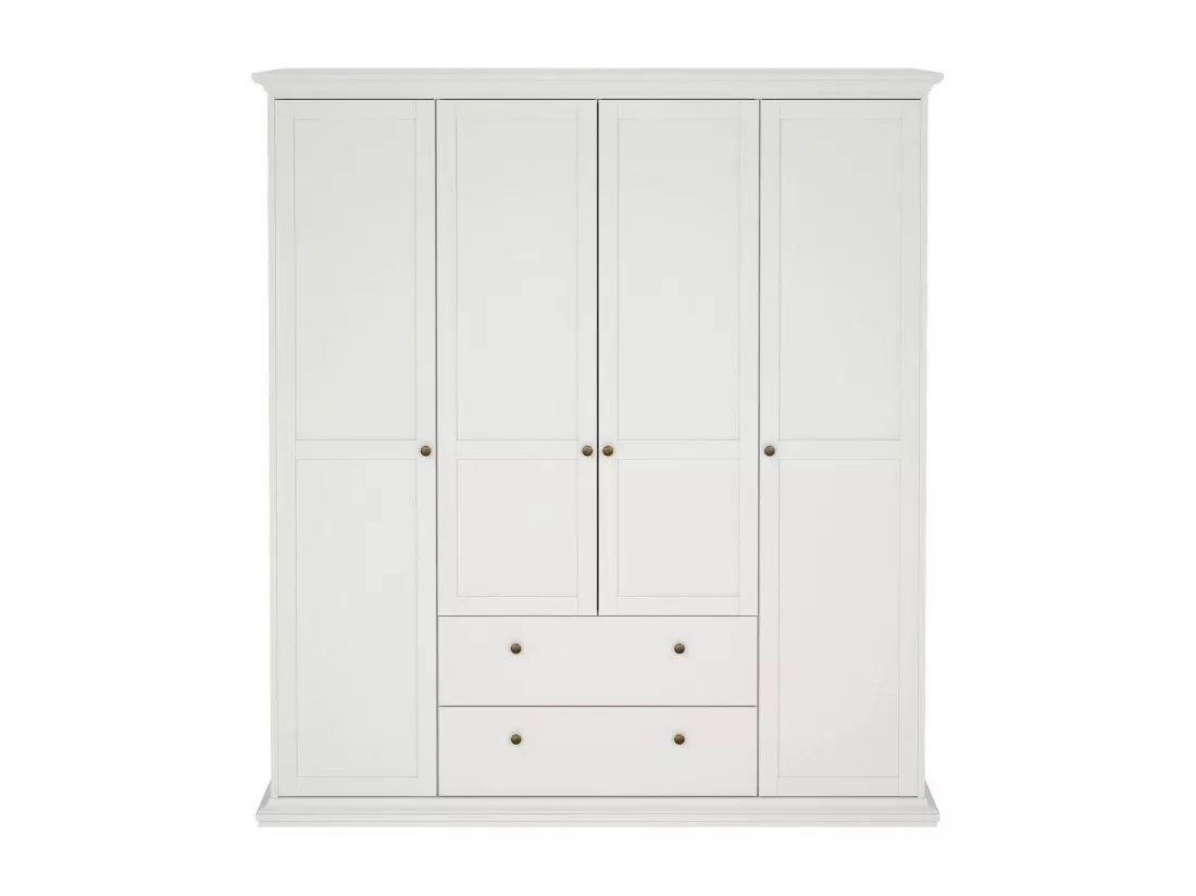 Grande Garde-robe Dsersant, Meubles de chambre, Penderie de plain-pied, Placard à vêtements, 181x61 h201 cm, Blanc