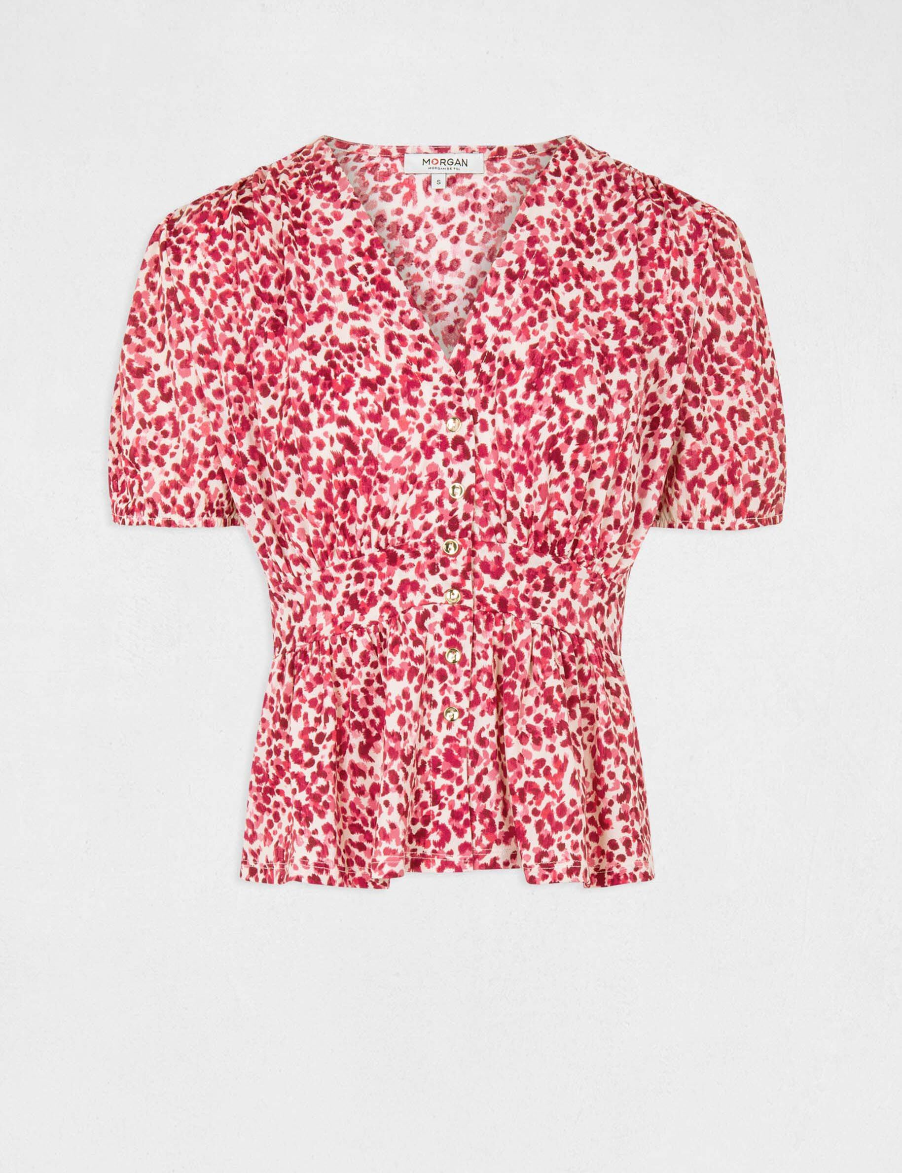 T-shirt manches courtes imprimé abstrait multico femme - multico