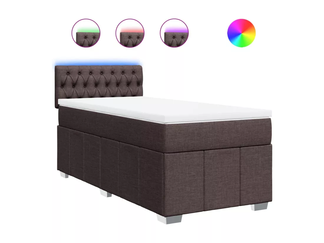 Sommier à lattes de lit avec matelas Marron foncé 90x190 cm
