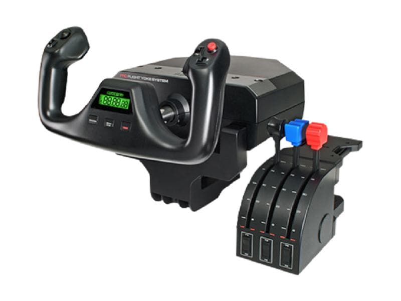 Logitech Simulations-Controller G Saitek Flight Yoke System Steuerhorn und Schubregler für Flugsimulationen