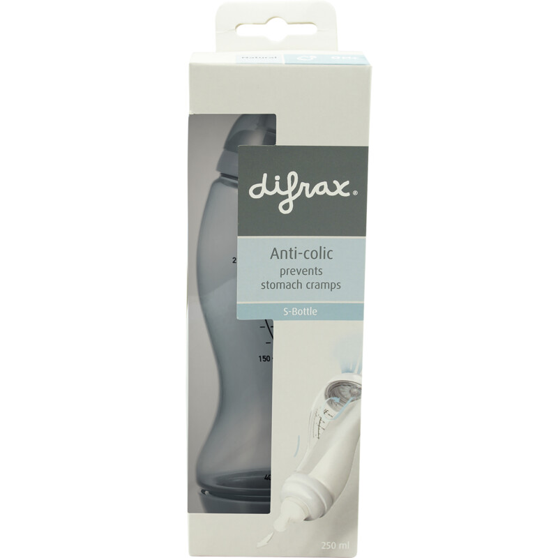 Difrax Anti-colic s-fles natural 0+ mnd 250 ml